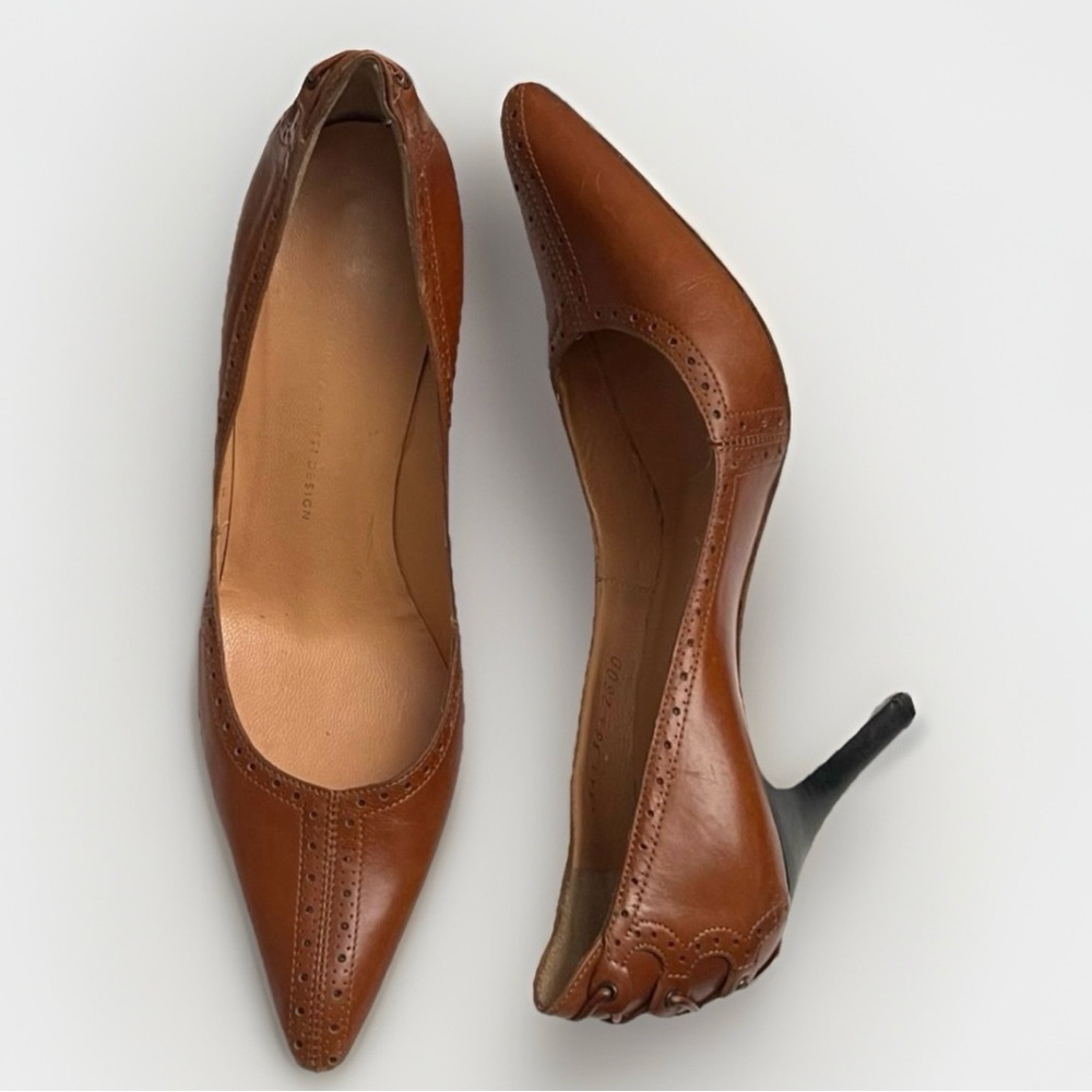 Giuseppe Zanotti VICINI Leather Stiletto Designer Heels Womens Sz 6.5 Tan Luxury - Picture 1 of 16